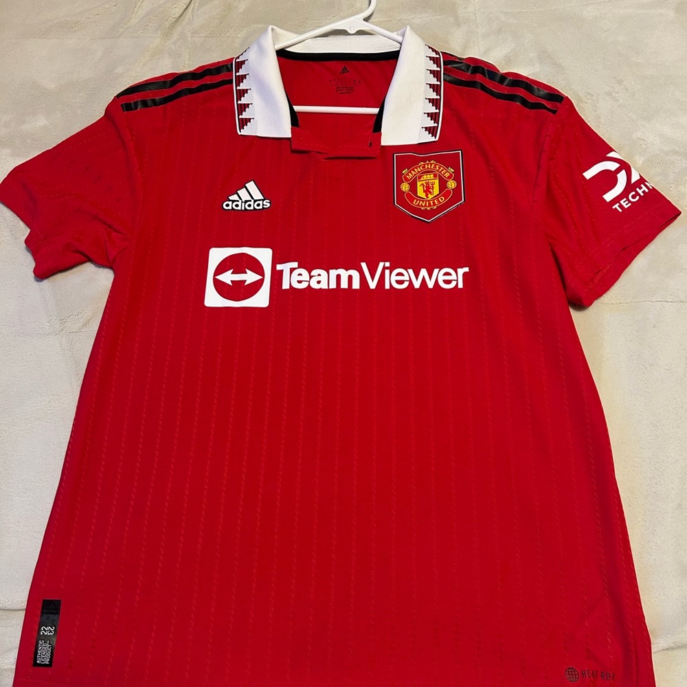 Adidas Red and Black Sports Jersey